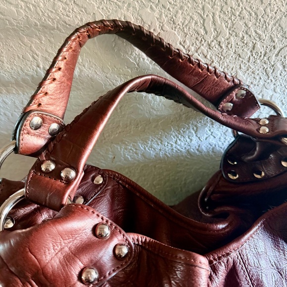 B. Makowsky Brown Leather Handbag - Picture 5 of 14